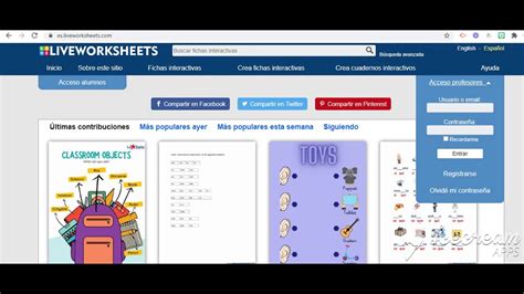liveworksheets iniciar sesión.